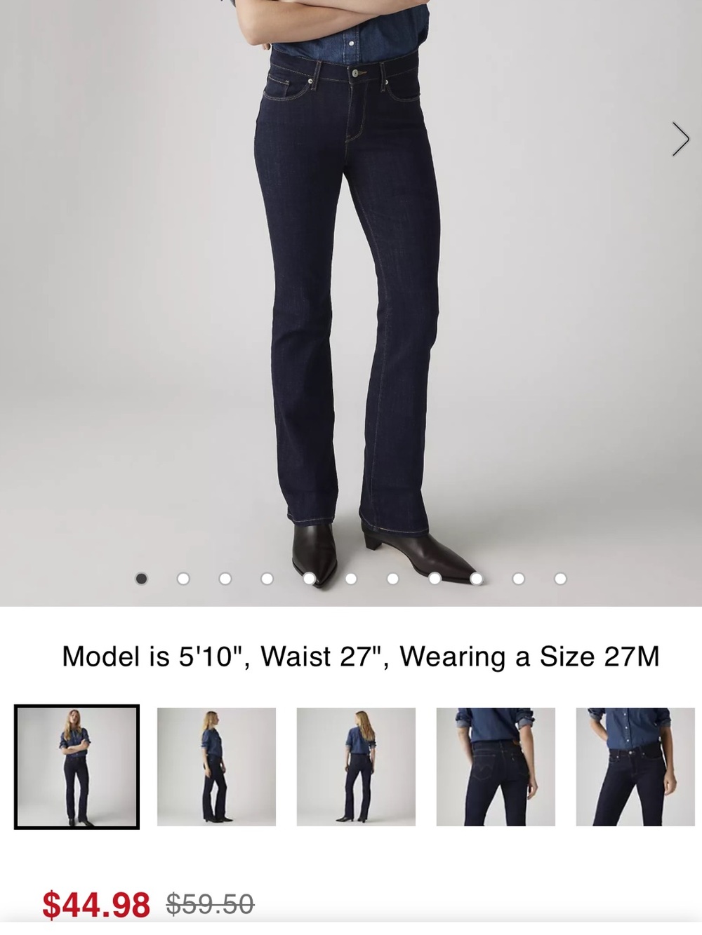Levi’s Women's Dark Indigo Bootcut Jeans - Classic Fit size 4